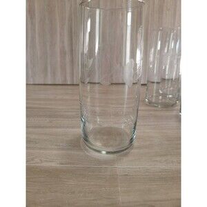 Princess House Heritage Crystal Tumblers Set of 6 Etched Floral VTG 6.5" Glasses